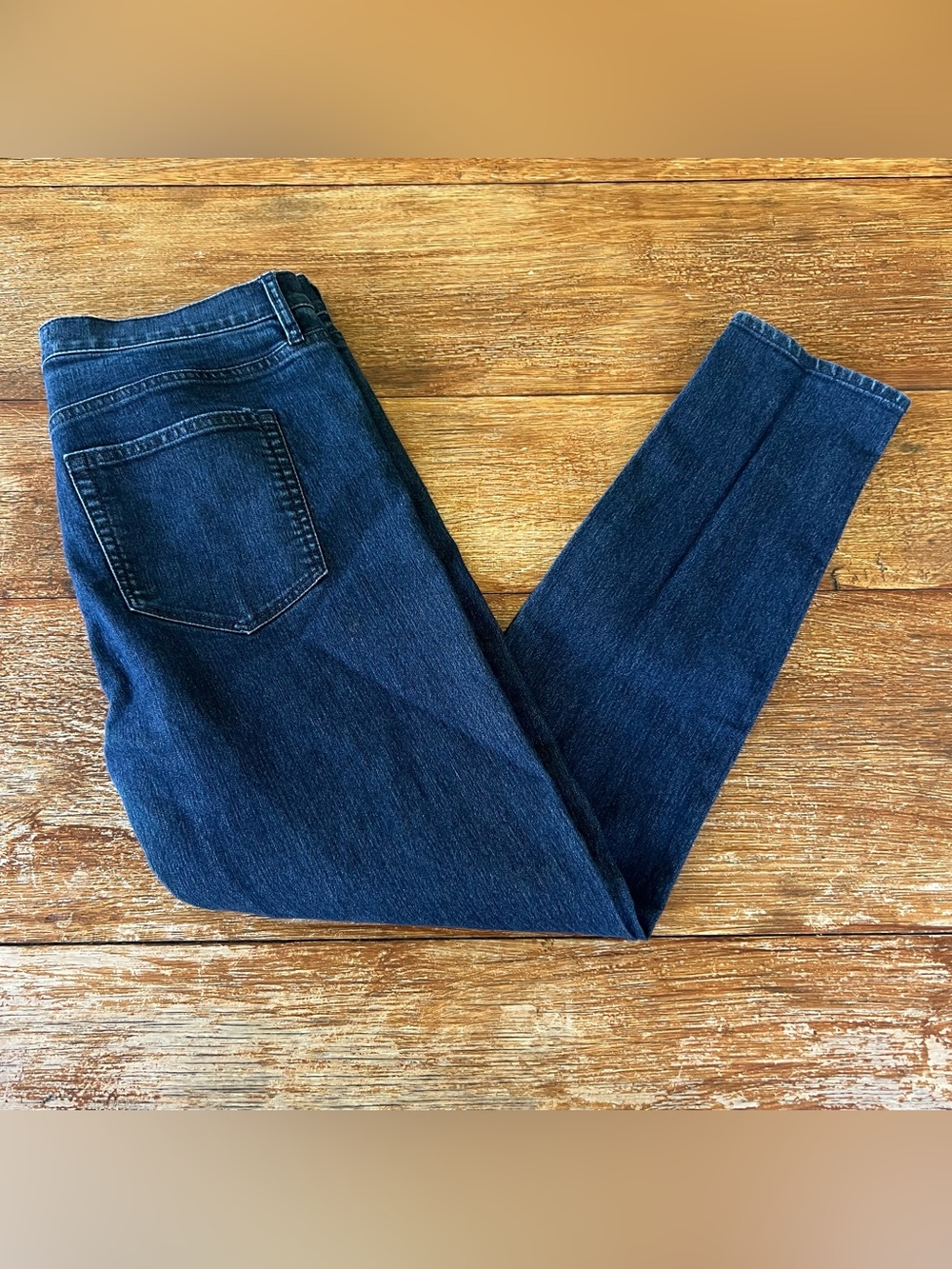 LOFT High Rise Skinny Jeans Size 10/30 Exposed Button Fly Dark Wash Denim 477357 - Picture 12 of 13